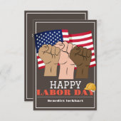 Solidarity Worker Unity Labor Day met Amerikaanse  Bedankkaart (Voorkant / Achterkant)