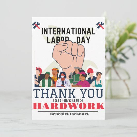 Solidarity Worker Unity Labor Day met Amerikaanse  Bedankkaart (Staand voorkant)