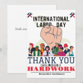 Solidarity Worker Unity Labor Day met Amerikaanse  Bedankkaart (Voorkant / Achterkant)