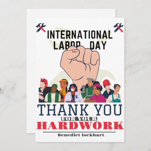 Solidarity Worker Unity Labor Day met Amerikaanse  Bedankkaart (Voorkant / Achterkant)