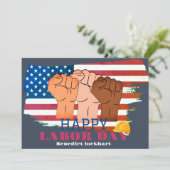 Solidarity Worker Unity Labor Day met Amerikaanse  Bedankkaart (Staand voorkant)