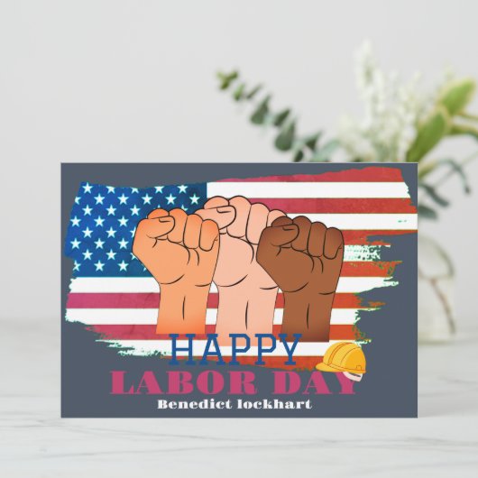 Solidarity Worker Unity Labor Day met Amerikaanse  Bedankkaart (Staand voorkant)