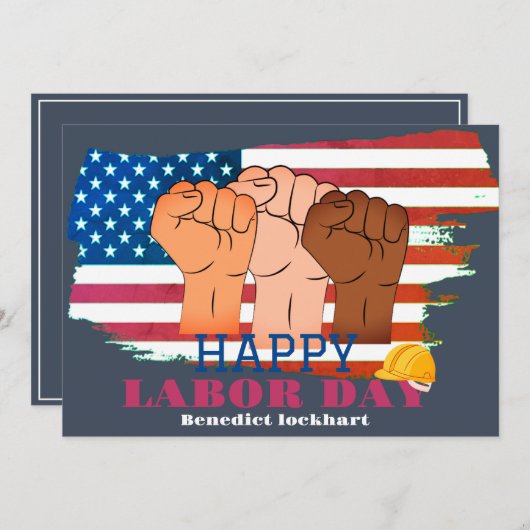 Solidarity Worker Unity Labor Day met Amerikaanse  Bedankkaart (Voorkant / Achterkant)