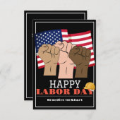 Solidarity Worker Unity Labor Day met Amerikaanse  Bedankkaart (Voorkant / Achterkant)