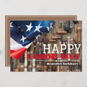 Solidarity Worker Unity Labor Day met Amerikaanse  Bedankkaart (Voorkant / Achterkant)