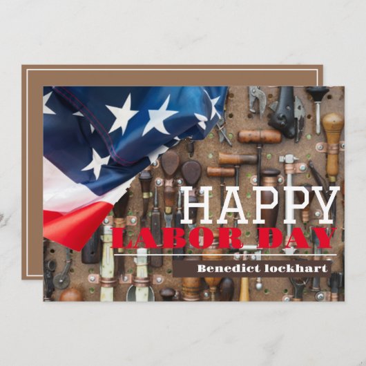 Solidarity Worker Unity Labor Day met Amerikaanse  Bedankkaart (Voorkant / Achterkant)