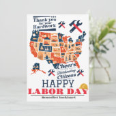 Solidarity Worker Unity Labor Day met Amerikaanse  Bedankkaart (Staand voorkant)