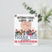 Solidarity Worker Unity Labor Day met Amerikaanse  Briefkaart (Staand voorkant)