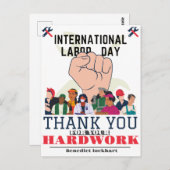 Solidarity Worker Unity Labor Day met Amerikaanse  Briefkaart (Voorkant / Achterkant)