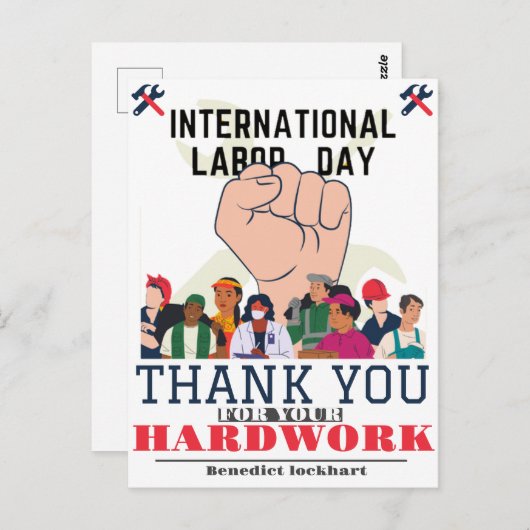 Solidarity Worker Unity Labor Day met Amerikaanse  Briefkaart (Voorkant / Achterkant)