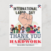 Solidarity Worker Unity Labor Day met Amerikaanse Briefkaart (Voorkant)