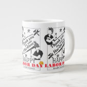 Solidarity Worker Unity Labor Day met Amerikaanse Grote Koffiekop (Voorkant rechts)