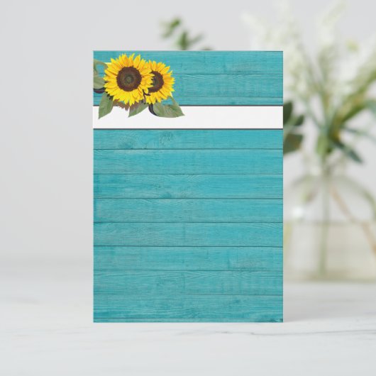 Solide blauwgroen blauwe uitnodiging (Staand voorkant)