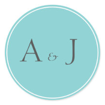 Solide blauwgroen ronde stickers