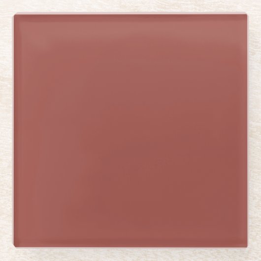 Solide Cognac Kleur Minimalistische Plain Modern Glazen Onderzetter (Voorkant)