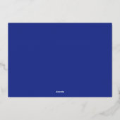 Solide Deep Blue achtergrond | Vet minimalistisch Folie Uitnodiging (Achterkant)