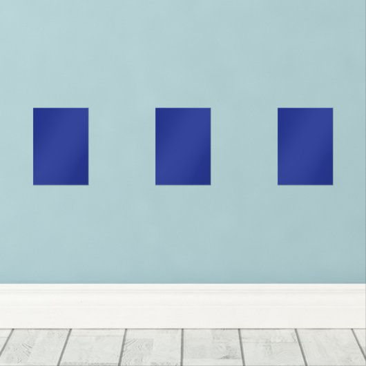 Solide Deep Blue achtergrond | Vet minimalistisch  Muurkunst Sets (Houten vloer)