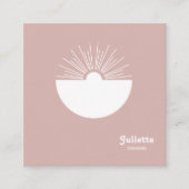 Solide "Dusty Blush" Retro Sunset Vierkante Visitekaartje (Voorkant)
