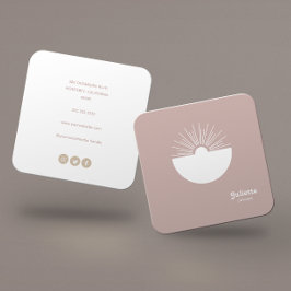 Solide "Dusty Blush" Retro Sunset Vierkante Visitekaartje