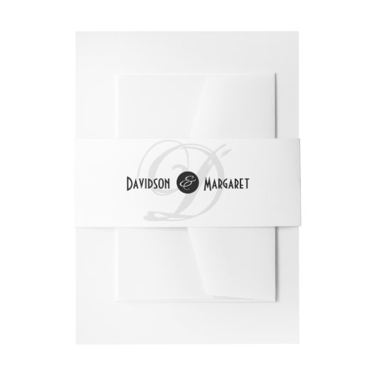Solide Elegantie Zwart-wit bruiloft Uitnodigingen Wikkel (Voorkant Voorbeeld)
