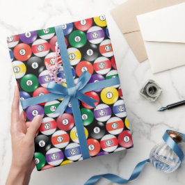 Solide en Stripe Billiards Ball Patroon Cadeaupapier