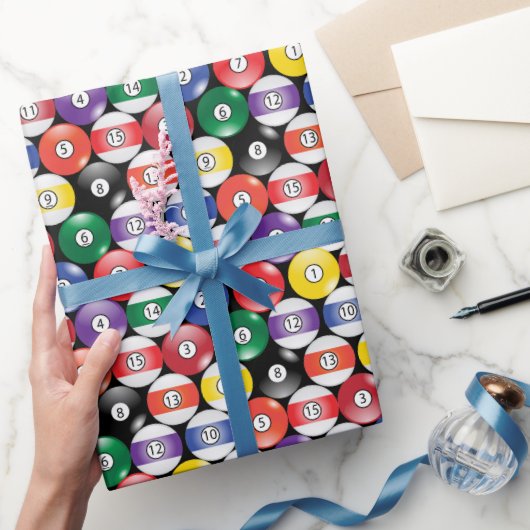 Solide en Stripe Billiards Ball Patroon Cadeaupapier (Geschenken)