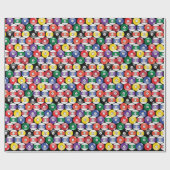 Solide en Stripe Billiards Ball Patroon Cadeaupapier (Vlak)