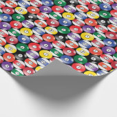 Solide en Stripe Billiards Ball Patroon Cadeaupapier (Hoek)