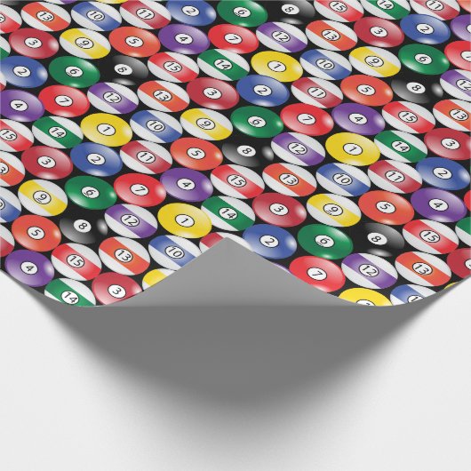 Solide en Stripe Billiards Ball Patroon Cadeaupapier (Hoek)