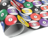 Solide en Stripe Billiards Ball Patroon Cadeaupapier (Rol Hoek)