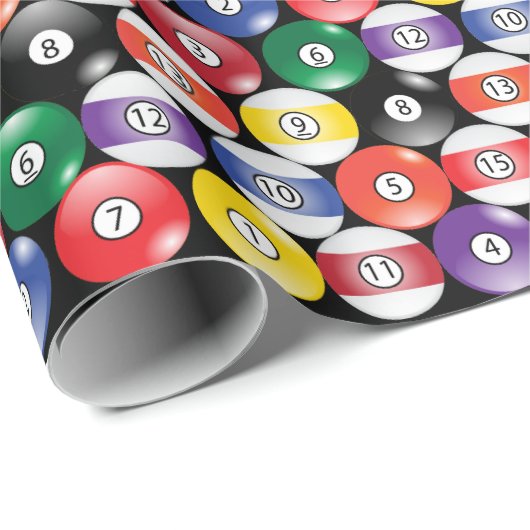 Solide en Stripe Billiards Ball Patroon Cadeaupapier (Rol Hoek)