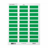Solide groene achtergrond etiket (Full Sheet)
