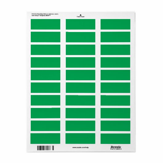 Solide groene achtergrond etiket (Full Sheet)