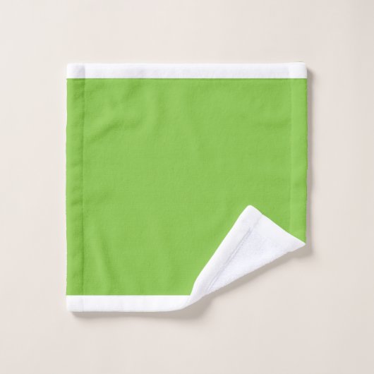 Solide handdoekset voor vast groen en wit bijsnijd bad handdoek (Wasdoekje)