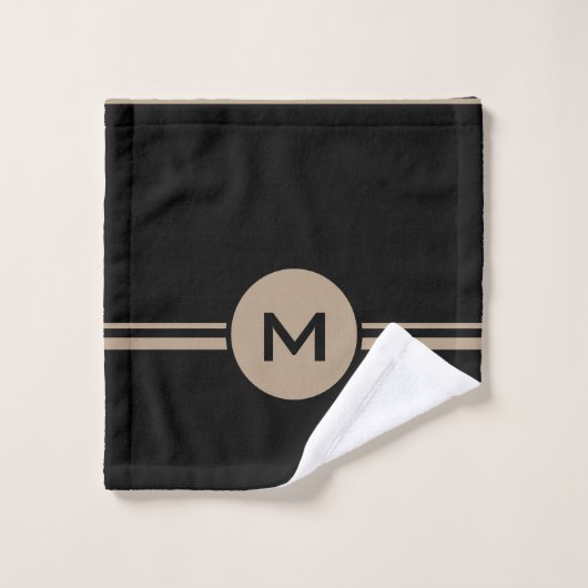 Solide handdoekset voor zwart en tan bad handdoek (Wasdoekje)