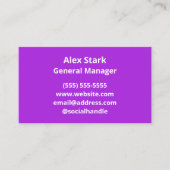 Solide heldere Paarse Visitekaartjes (Voorkant)