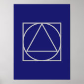 Solide Midnight Blue Vierkante Cirkel Driehoek Vor Poster (Voorkant)