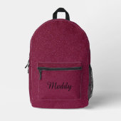 Solide moderne monogram rood roze glitter bedrukte rugzak (Voorkant)