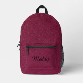 Solide moderne monogram rood roze glitter bedrukte rugzak