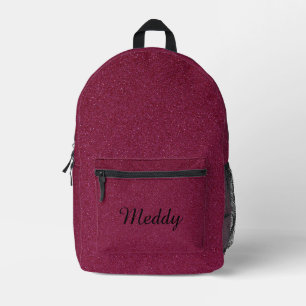 Solide moderne monogram rood roze glitter bedrukte rugzak