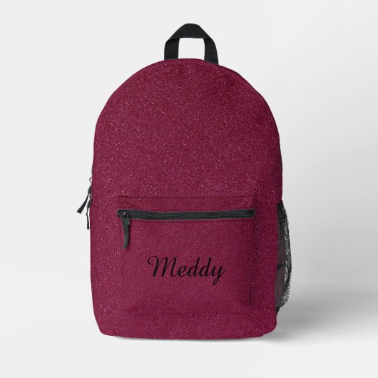 Solide moderne monogram rood roze glitter bedrukte rugzak (Voorkant)