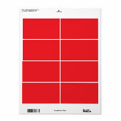 Solide rode achtergrond etiket (Full Sheet)