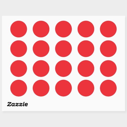 Solide rode achtergrond ronde sticker (Vel)