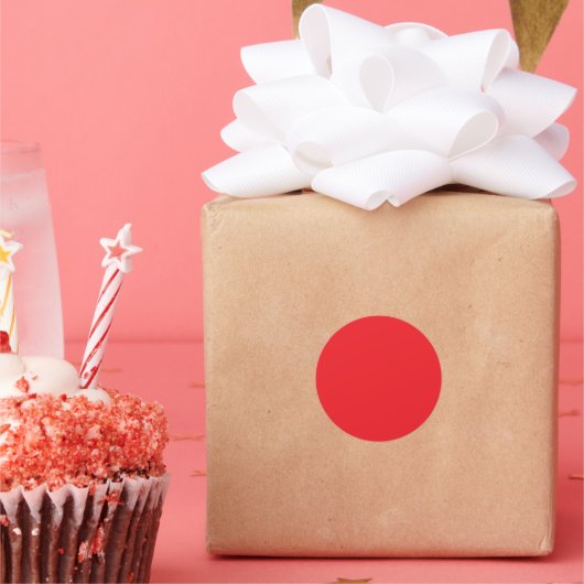 Solide rode achtergrond ronde sticker (Feest)