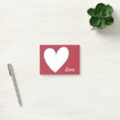 Solide rode liefde met wit hart post-it® notes (Kantoor)
