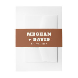 Solide terracotta bruiloft uitnodigingen wikkel