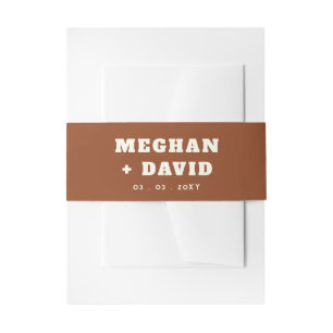 Solide terracotta bruiloft uitnodigingen wikkel