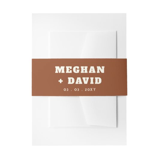 Solide terracotta bruiloft uitnodigingen wikkel (Voorkant Voorbeeld)