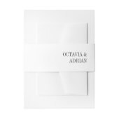 Solide Witte + Aszwart Letter Huwelijk Uitnodigingen Wikkel (Voorkant Voorbeeld)