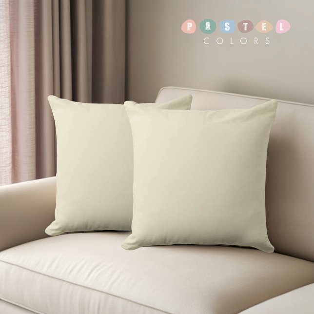 Solide zachte lichte pastelcrème Beige gele kleur Kussen (Solid Soft Light Pastel Cream Beige Yellow Color Throw Pillow)